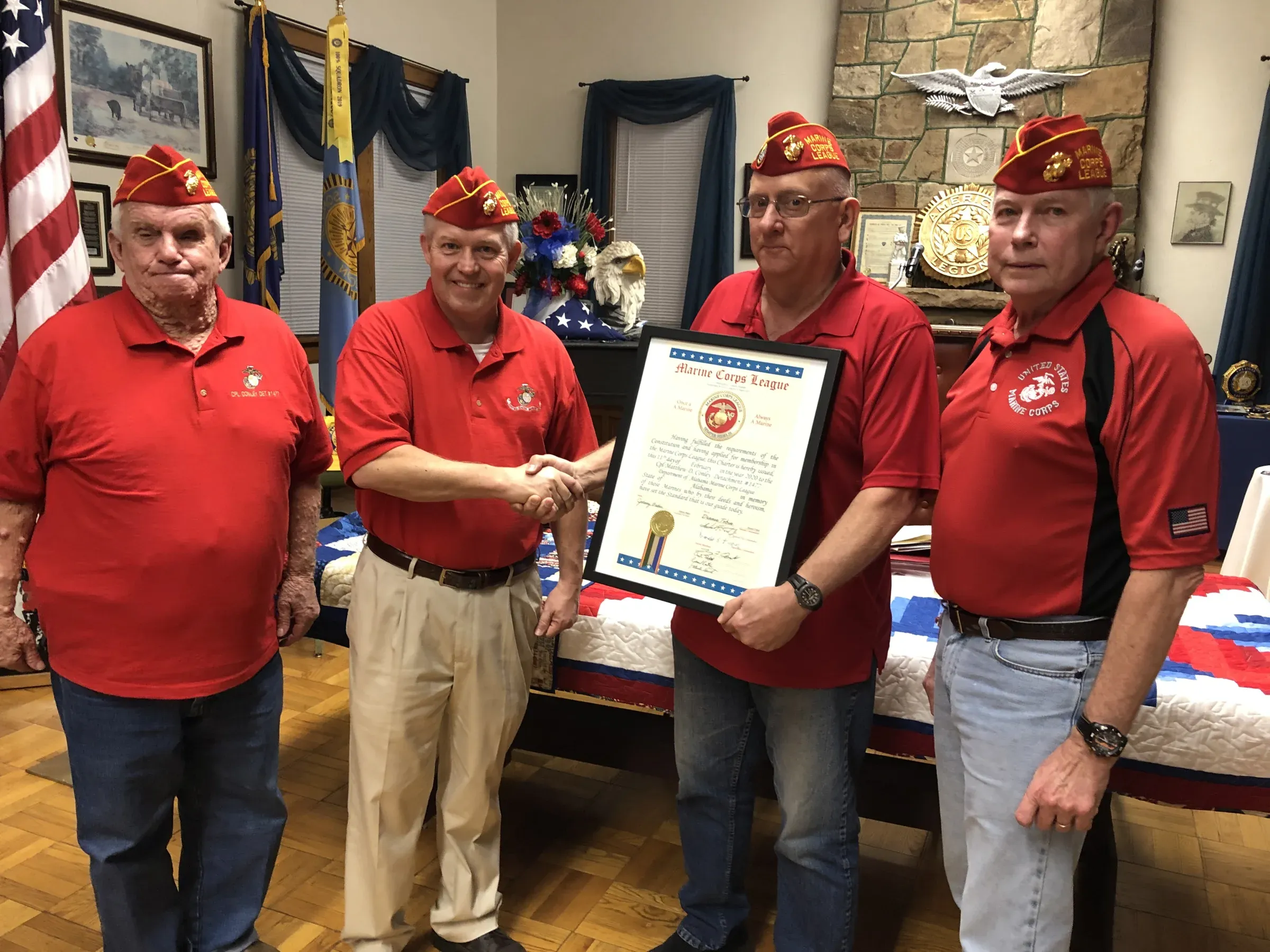Detachment 1477 members at the 2020 charter presentation