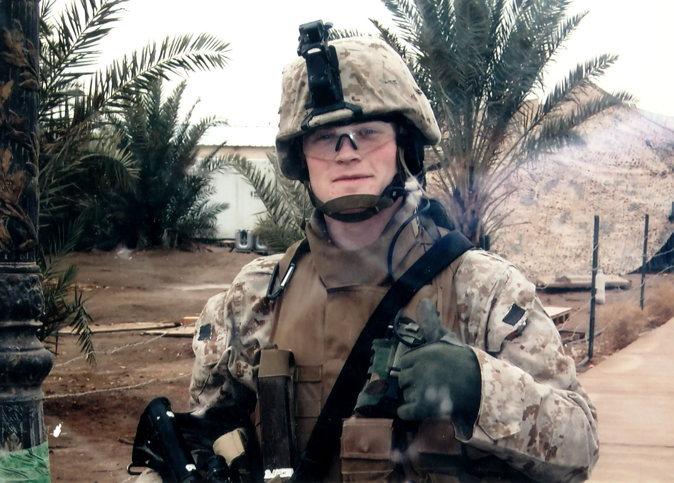 Cpl. Matthew D. Conley in combat gear during his deployment in Iraq