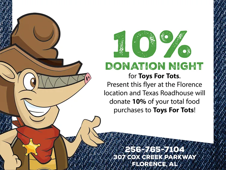 Toys for Tots fundraiser flyer for November 26, 2024